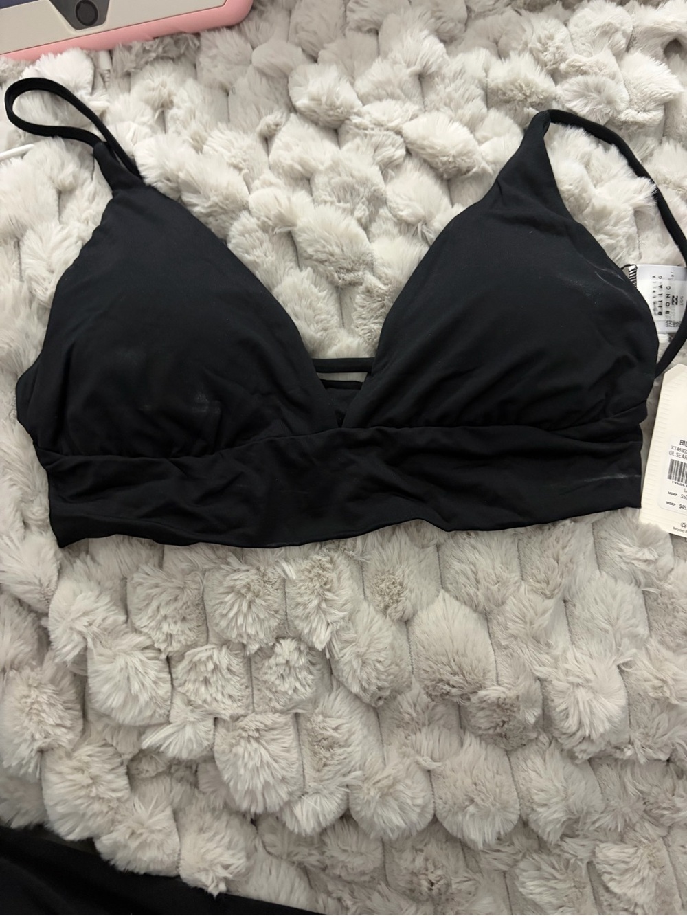 Billabong Black Triangle Bikini Top with Thin Straps LG/12 NWT